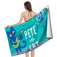 thumbnail image 4 of Pete el Gato Toalla de playa de secado rápido con diseño temático, regalo para mujeres y niñas, ideal para cumpleaños, fans, amantes de la música, uso en la playa o al aire libre, 78 × 180 cm, 4 of 6