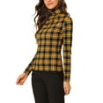 thumbnail image 4 of Hauts à Col Roulé à Manches Longues pour Femmes Extensibles Ajustés Noël Xmas Chemise de Fête S Jaune, 4 of 8