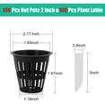thumbnail image 2 of GFDYREE 2 inch Net Pots for Hydroponics 100 Packs with Plant Lable Heavy Duty, Reusable, UV Resistant Slotted Mesh Net Cups for Tower Gardens, Clone Machine, Aeroponics System (2 inch 100 Pa, 2 of 6