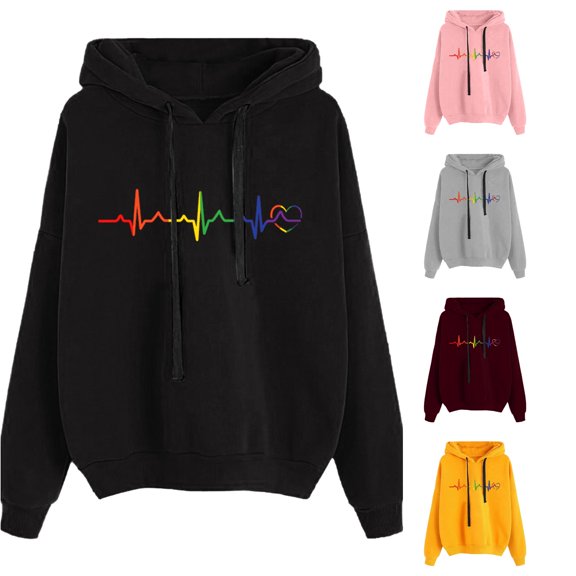 Tanghaowl Women Sweatshirt Casual Long Sleeve Pullover Hoodie Sweatshirt Tops with Pockets and Soft Breathable Material Black XL
