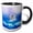 Black/White, variant on 3drose, Beautiful Swimming Swan, 11oz Two-tone Red Mug