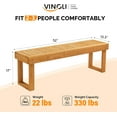 thumbnail image 2 of VINGLI Outdoor Wooden Bench Porch Bench, Wood Patio Garden Bench Weatherproof Outdoor Backless Bench for Backyard, Poolside, Entryway, 2 of 7