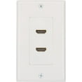 thumbnail image 4 of Buyer's Point HDMI Wall Plate [UL Listed] 2 Port Insert 6-Inch Built-in Flexible Hi-Speed HDMI Cable with Ethernet- Decora Style 2-Piece Pigtail Jack/Plug for Dual Outlet Port Pack of 2 White Kit, 4 of 8