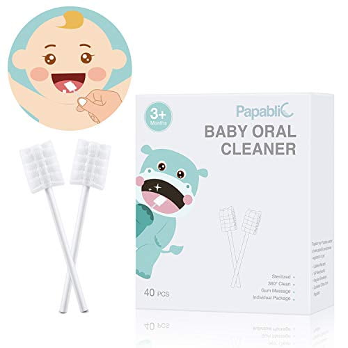 [40Pack] Papablic Baby Tongue Cleaner, Upgrade Gum Cleaner with Paper