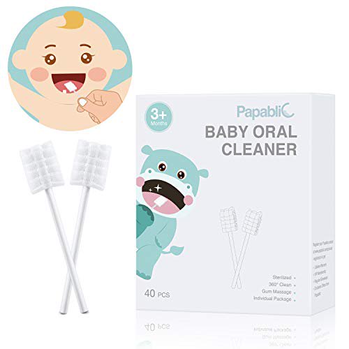 [40Pack] Papablic Baby Tongue Cleaner, Upgrade Gum Cleaner with Paper