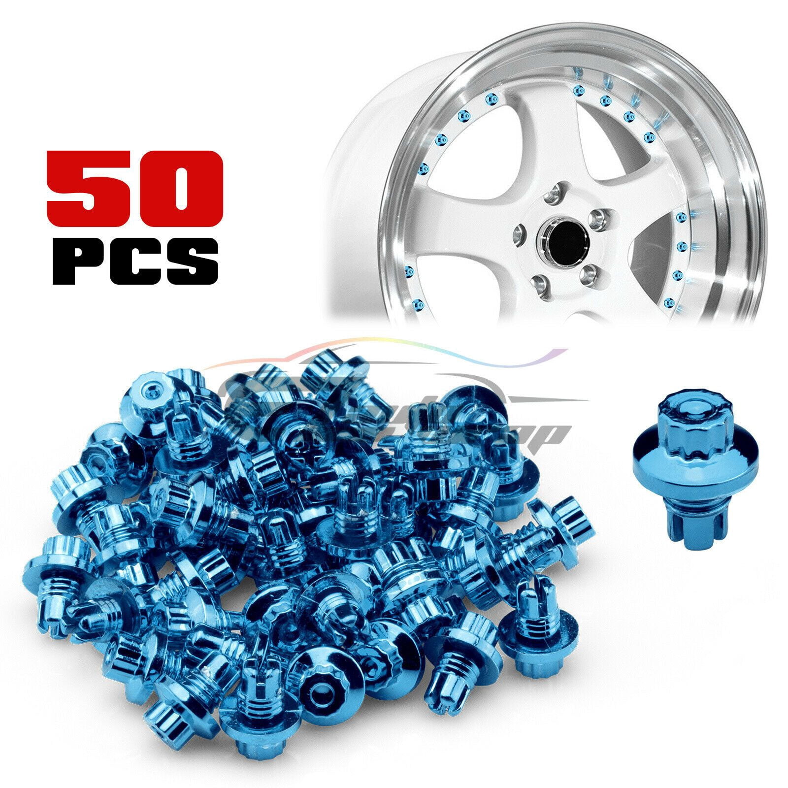 50 PCs Flat Wheel Rivets For Wheels / Rims JDM Lip PC-WRL02