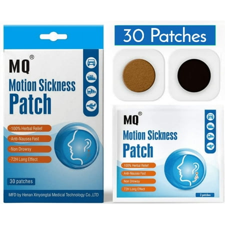 Motion Sickness Patch - 30 Pack - Anti Nausea Patches - Non Drowsy - Relieve Vomiting Nausea Dizziness Vertigo & Other Symptoms Resulted from Cars Ships Airplanes Cruise & Other Forms of Movement.
