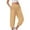 Beige, variant on Wancir Capri Pants for Women Casual 2024 Summer Drawstring Elastic High Waist Linen Pants Wide Leg Plus Size Lounge Capris