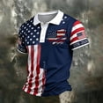 thumbnail image 2 of Homeyce Independence Day Golf Shirts for Men 250th America Anniversary Short Sleeve Golf Shirts American Flag Graphic 4th Of July Polo T-Shirts Collared Button Patriotic Outfit,Blue M, 2 of 4