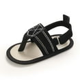 thumbnail image 5 of Floleo Unisex Baby Striped Thong Sandals Infant Soft Non-Slip Sole Shoes Adjustable Ankle Strap Pre-Walkers Summer Casual Newborn Footwear(Black,0-3Months), 5 of 9