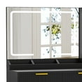 thumbnail image 6 of DEXTRUS 2 Drawers Makeup Vanity Desk with Large Mirror, Adjustable Lights, Black, 6 of 10