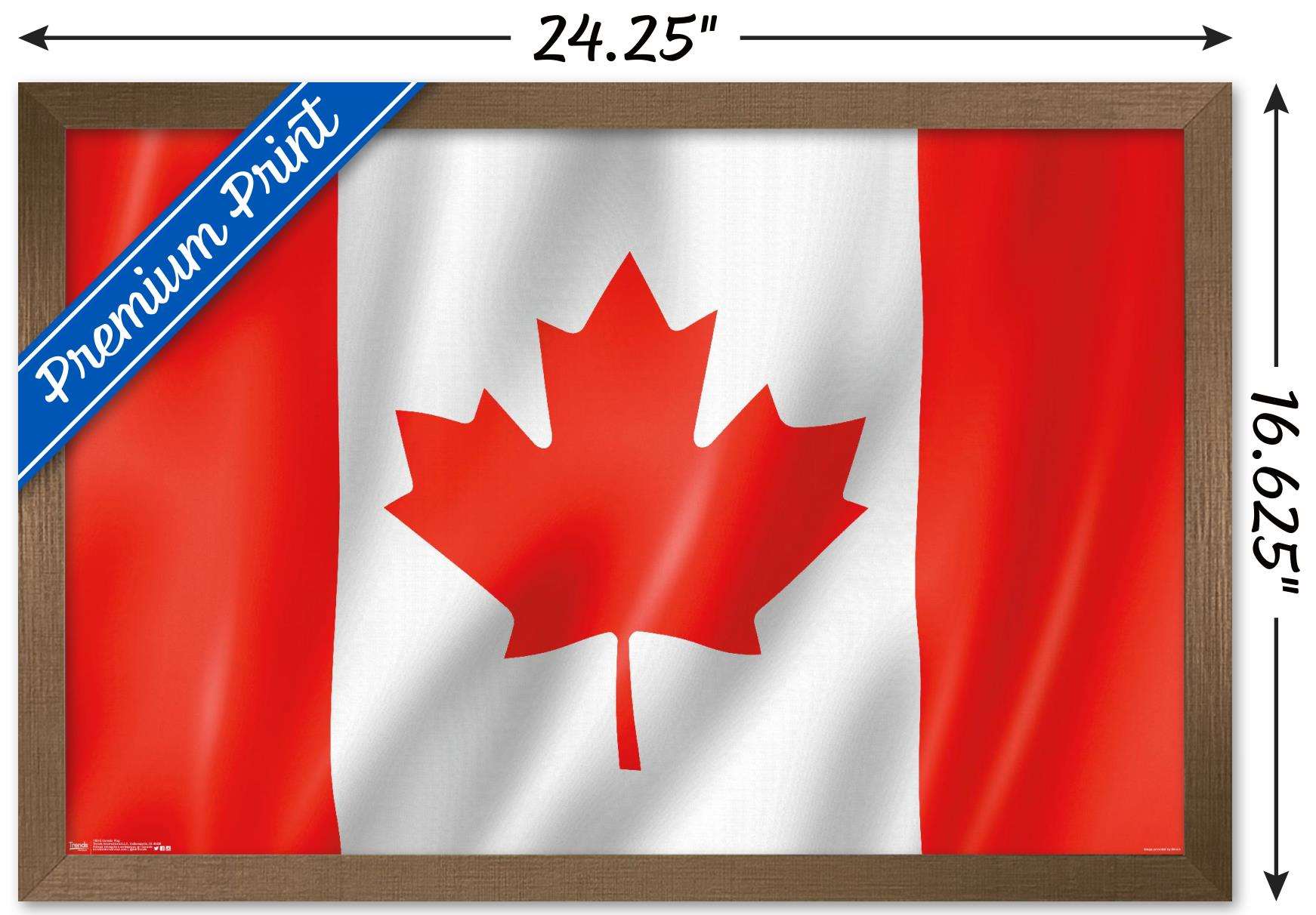 Canada - Flag Wall Poster, 14.725" x 22.375" Framed