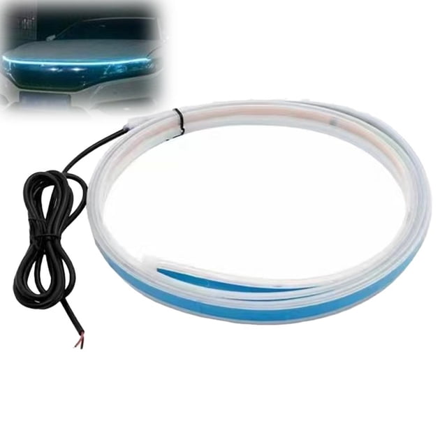 LED Under Hood Lights, 59 Inch Strip with Turn Signal Function, Customizable Startup Scanning Effect for Car Decoration