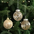 thumbnail image 4 of 6PCS Christmas Tree Ornaments, Clear Glass Baubles with Gold Mesh & Star Designs, Elegant Holiday Hanging Decorations, Festive Tree & Wedding Decor, 4 of 6