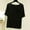 Black, variant on Women's Lettuce Hem Pajama Tops Crewneck Stretchy Short Sleeve Solid Color Shirts With Bow Decor Soft Lightwieght Night Sleep Shirts Green 2XL