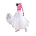 thumbnail image 2 of Franhais Women Solid Color Yarn Skirt, Floor Long High Waist Multi Layer Skirt for Winter Spring, 2 of 5