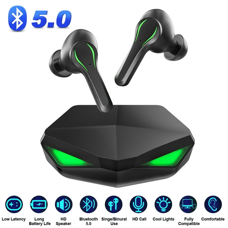 Wireless Bluetooth Headphones Gaming Earbuds Sport Earphones Waterproof Deep Bass Touch Control USB C Charging Case 26h Playback for PUBG Fortnite