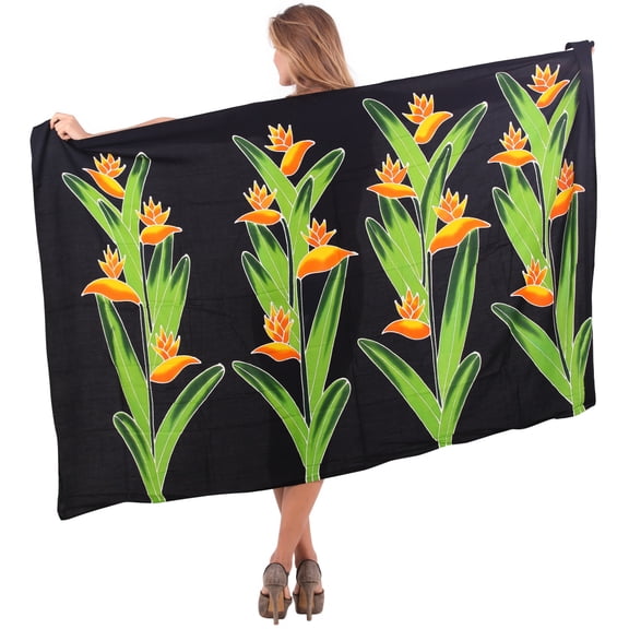 HAPPY BAY Women's Bikini Wraps Beachwear Sarong Coverups Swimsuit Swim Cover up Skirt Bathing suit Swimwear Beach Summer Wrap Skirts for Women One Size Coal, Allover Floral