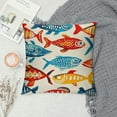 Qinduosi Watercolor Fish Throw Pillow Covers ,Art Fish Blue Red Fish
