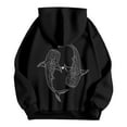 thumbnail image 4 of Fiaer Women Hoodies Long Sleeve Loose Fit Hooded Sweatsirts Drawstring Ocean Theme Graphic Pocket Tops Black M, 4 of 6