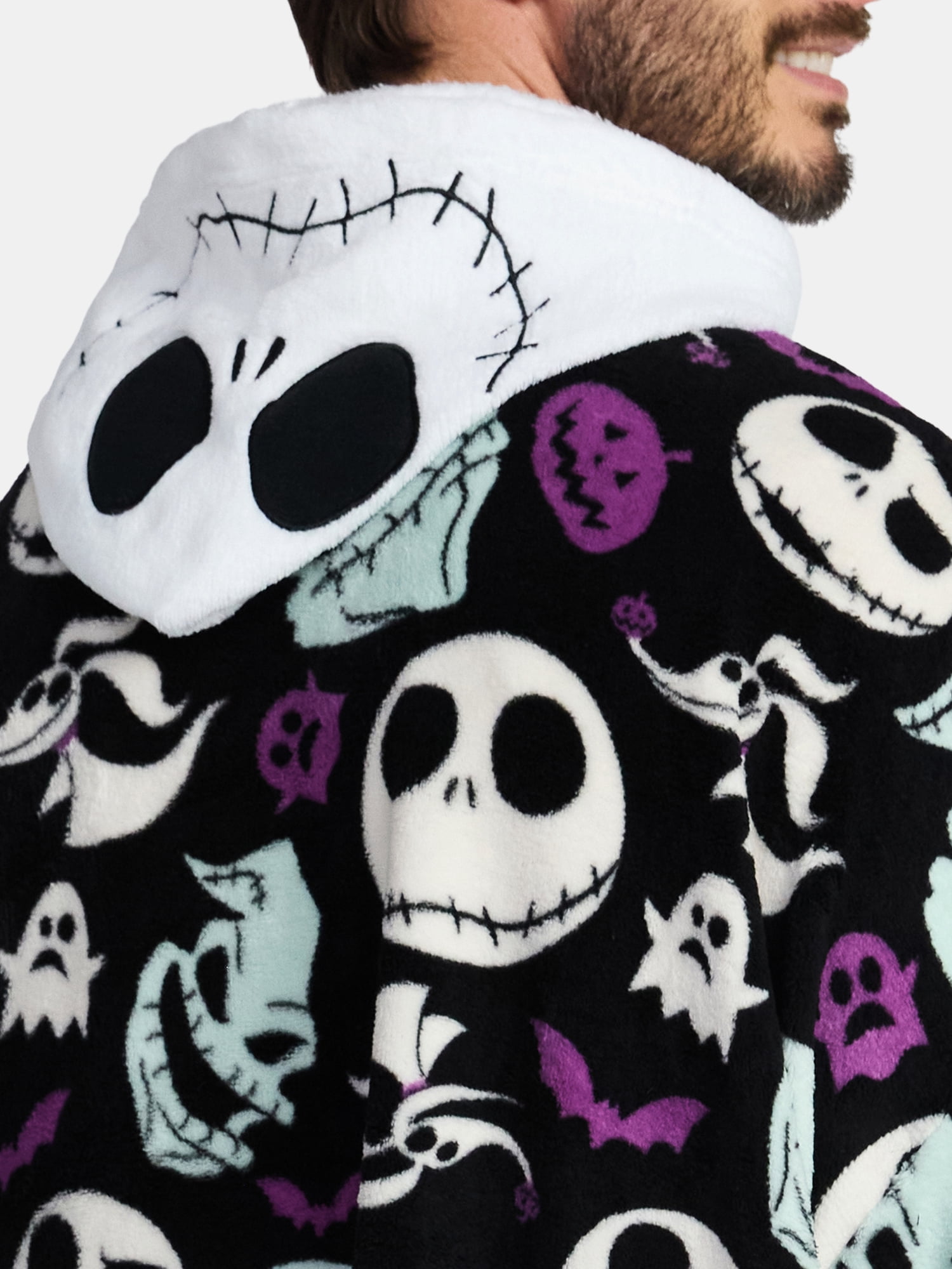 Nightmare Before Christmas Men's and Big Men's Oversized Graphic Hooded Sweatshirt, One Size Fits Most