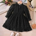 thumbnail image 3 of KYAIGUO 2-7T Little Girls Spring Autumn Dress Baby Lace Bowknot Dress Solid Color Casual Dress Long Sleeve Party Princess Dress for Toddler Kids, 3 of 8
