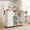 white, variant on edx Kitchen Islands Carts with Storage Cabinets, Drop Leaf Countertop on Wheels Rolling, White