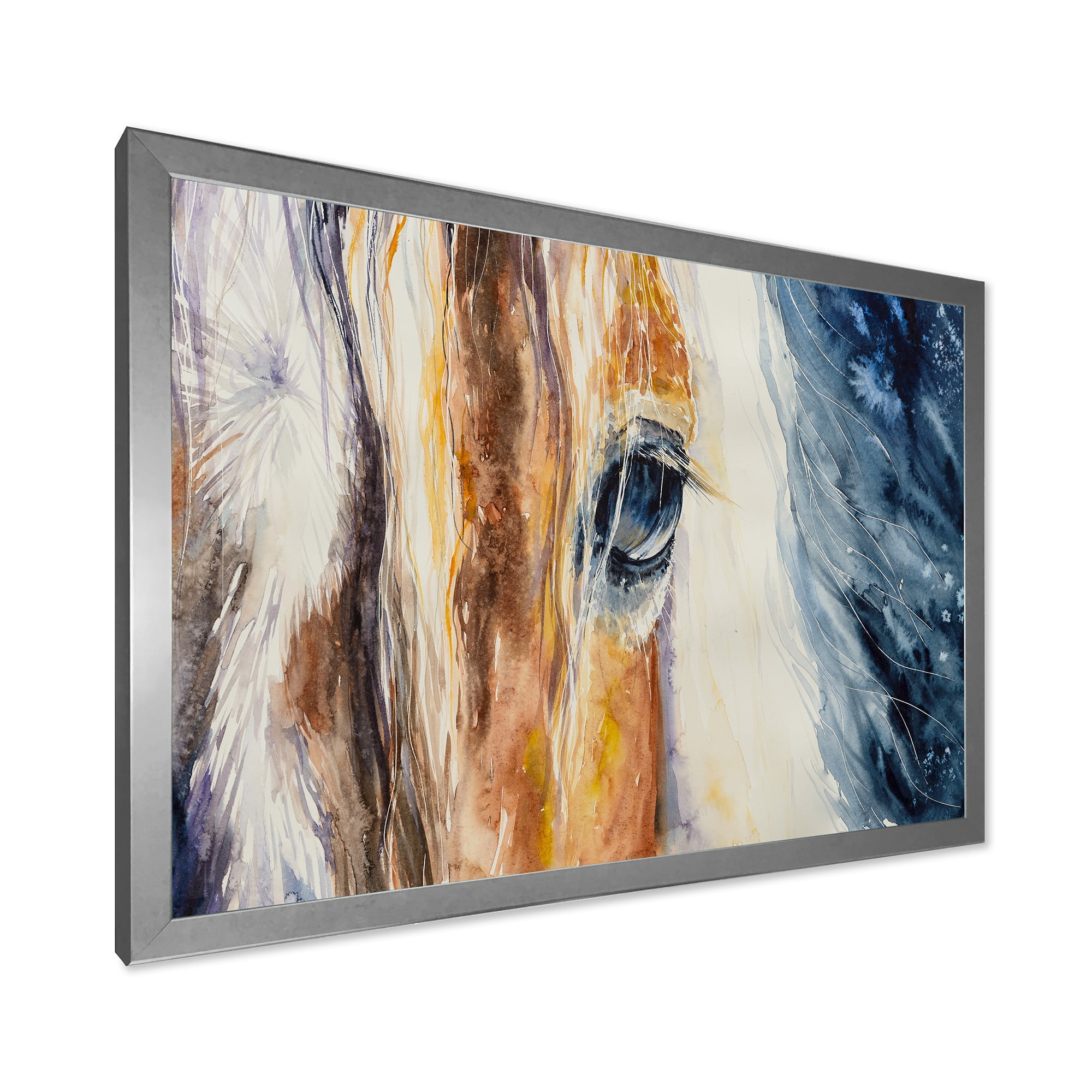 Designart 'Abstract Close-Up of A Beautiful Horses Eye I' Farmhouse Framed Art Print