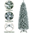 thumbnail image 4 of Alden Design 6 Ft Unlit Hinged Artificial Spruce Slim Christmas Tree, Frosted White, 4 of 11
