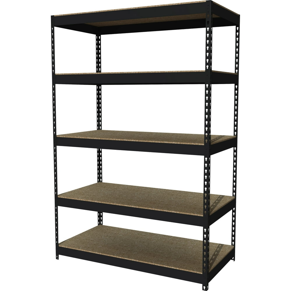 Lorell Rust Resistant Riveted Steel Shelving, Black
