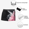 thumbnail image 3 of Sikiie Pink White Ocean Waves Print Men's Boxer Briefs, Elastic Waistband Boxer Briefs Leggings-Medium, 3 of 5