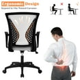 thumbnail image 5 of YRLLENSDAN Mesh Executive Office Chair with Armrest, Ergonomic Desk Chairs with Wheels, Adjustable Comfy Lumbar Support Swivel Chair, Pink, 5 of 7