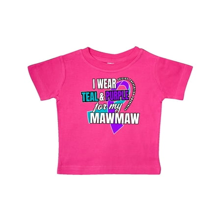 

Inktastic Suicide Prevention I Wear Teal and Purple for My Mawmaw Gift Baby Boy or Baby Girl T-Shirt