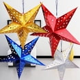 thumbnail image 3 of 30cm estrella de papel de Navidad hogar encantador DIY estrellas Navidad cadena colgante estrella decoración para fiesta de Navidad adornos de árbol, 3 of 4