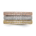 thumbnail image 3 of Designer Sterling Silver White Yellow & Rose-Tone Set Of 3 Cz Eternity Rings Made In China -Jewelry By Sweet Pea Creations, 3 of 4