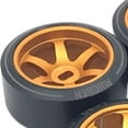 thumbnail image 3 of TISHITA 4x 1/28 Wheel Rim and Tires Rubber Tyre Set for Wltoys P939 DIY Accessory Golden Golden 25mm, 3 of 3
