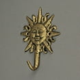 thumbnail image 5 of Zeckos Gold Cast Iron Sun Face Decorative Wall Hooks Set of 3, 5 of 5