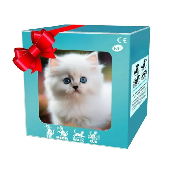 Robot Cat Plush Toy Interactive Cat, Electronic Pets Cat Boy Toy with Touch Control Meow Purring Cat Toy for Girls Mechanical cat Birthday Gift Pet Toys for Kids