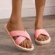 thumbnail image 1 of Zapatos de mujer Sandalias de playa de verano Zapatillas Cuerda de cáñamo de imitación Zapatos de fondo plano de viaje Wmkox8yii ytu7144, 1 of 5