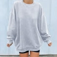 thumbnail image 2 of Annhoo Women's Oversized Sweatshirt Fall Casual Long Sleeve Crewneck Pullover Shirts Loose Solid Color Clothes, 2 of 4
