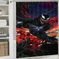 thumbnail image 5 of Venom 4PCS Shower Curtain Set with Non Slip Rugs, Toilet Lid Cover and Bath Mat, Washable Waterproof Shower Curtains Bathroom Decor Accessories Sets with 12 Hooks, 72x72 in, 5 of 8