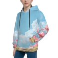 thumbnail image 2 of KLL Unisex Kids Boys Girls Hooded Pocket Pullover Hoodies-Cute Pink Mushrooms, 2 of 5
