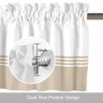 thumbnail image 6 of Beige White Striped Kitchen Curtain Valances for Windows Farmhouse Short Curtains, Modern Abstract Art Aesthetics Rod Pocket Valance Curtain for Bedroom Cafe Living Room, 6 of 8