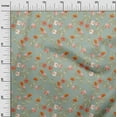 thumbnail image 2 of oneOone Cotton Flex Dusty Green Fabric Flower & Leaves Watercolor Craft Project Decor Fabric Print By The Yard 40 Inche Wide, 2 of 4