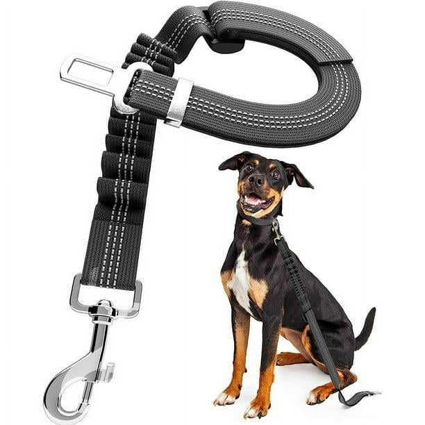 Arnés para perros para coche, arnés para perros para coche con reposacabezas ajustable de 51 a 63 cm, arnés para perros para coche con elástico + clip giratorio, arneses para perros, arnés para perro