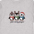 thumbnail image 4 of Inktastic Just a Merry Penguin Boys or Girls Long Sleeve Toddler T-Shirt, 4 of 5