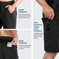thumbnail image 3 of Hiauspor Men's Loose Quick Dry Shorts with 5 Pockets for Cycling Hiking Fishing Outdoors Black S, 3 of 5
