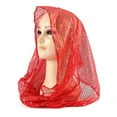 thumbnail image 2 of VISALY Sparkly Sequin Headscarf Glitter Hooded Head Scarf Sequin Shimmer Hood Scarf Outfit Accessories Glitter Head Wrap Trendy Heardband Fashion Lightweight Headwear for Concert Red One Size, 2 of 3