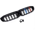thumbnail image 2 of Front Kidney Grille for 2019-2021 BMW 3 Series G20 G21 M-Color Gloss Black Grille Double Slats, 2 of 6