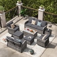 thumbnail image 6 of MEISSALIVVE 8 Pieces Patio Furniture Set, Rattan Sectional Set with Swivel Rocking Chairs, Outdoor Wicker Sofa Couch with Waterproof Cushions (Gray), 6 of 10